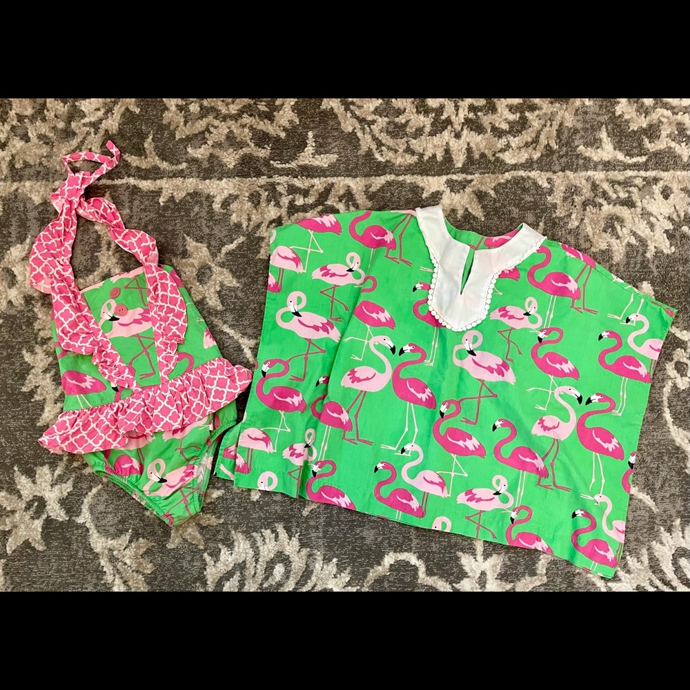 SOLD-Adorable Girls Swimsuit and Coverup Set
